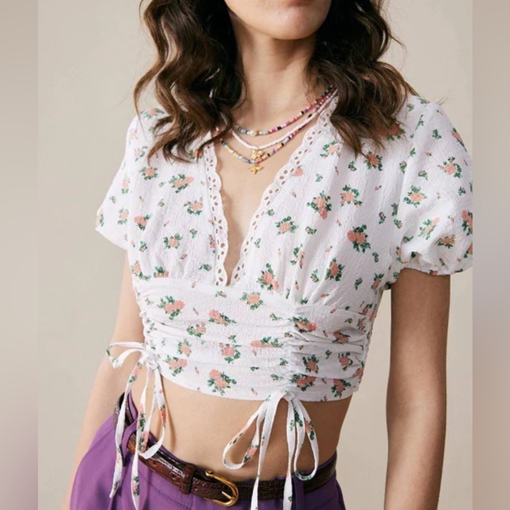 NWT Floral Crop Top